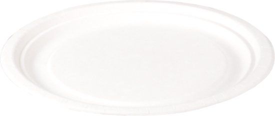 DEPA® Bord - rond - 1-vaks - karton - Ø18cm - wit - 100 stuks