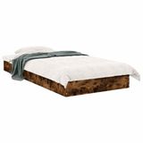 vidaXL Vloerbedframe Gerookt eiken 80 x 200 cm Bewerkt hout