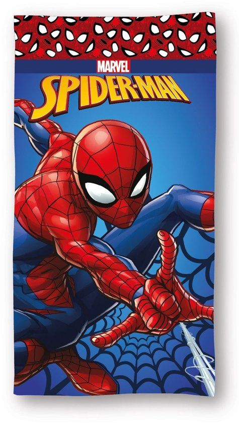 4KidsOnly Spiderman strandlaken Blauw Polyester 70x140cm