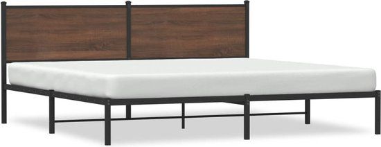 vidaXL Bedframe - Metaal - Bruin Eikenkleurig - 200x200 cm