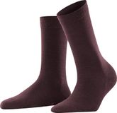 FALKE Softmerino eenkleurig wol katoen sokken dames rood - maat 35-36