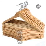 MSV Kledinghangers - Set van 36 - Hout - Beige