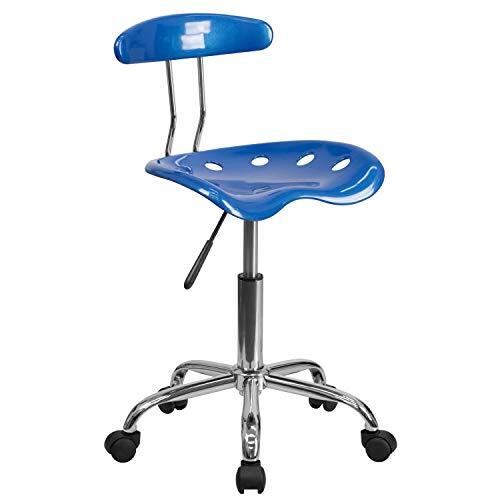 Flash Furniture Bureaustoel, Chroom, Helder Blauw, 41,91 x 43,18 x 88,27 cm
