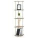 Furinno Hoekrek met 5 niveaus, multifunctioneel rek, hout, Sonoma eiken/wit, 29,46 x 29,46 x 146,56 cm