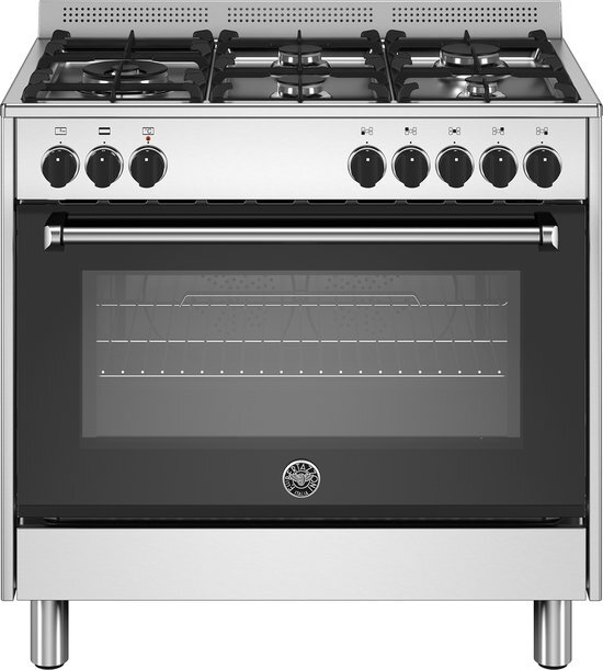 Bertazzoni La Germania LMP95L1EXE - Fornuis - 90cm - 5 pits gas - RVS