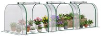 Serre avec couverture en film - Serre avec 3 volets roulants - Cadre en acier - Couverture en plastique - Transparent - 295 x 100 x 80 cm