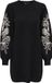 ONLY ONLMAGNOLIA LS DETAIL DRESS KNT Mini jurk Dames Zwart 3XL