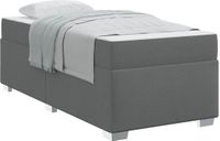 vidaXL Bedframe met matras, donkergrijs, 90 x 190 cm, stof