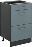 Vicco Keukenonderkast R-Line, Blauw-grijs/Antraciet, 50 cm zonder werkblad