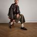 Manfield Loafers en mocassins en dames bruin lakleer met ponyhaar maat 42