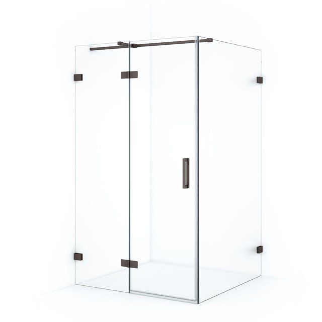 Maxaro Douchecabine Diamond 120x80cm 8mm Helder Veiligheidsglas Zwart Metaal met Draaideur