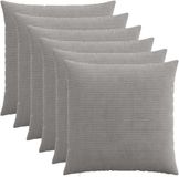 vidaXL - Kussensloop - 6 stuks - HEERLEN - Lichtgrijs - 80 x 80 cm - corduroy