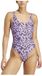 Adidas Essentials Animal Print U Back Zwemkleding Paars 38 Vrouw