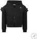 Koko Noko Bio Cotton Sweater met rits dropped shoulder met roesjes Black Maat 92