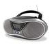 Metronic 477171 Draagbare cd-radio met USB voor MP3, FM RDS en DAB+, audio-ingang, hoofdtelefoonuitgang, dual-alarmfunctie, grijs/zwart