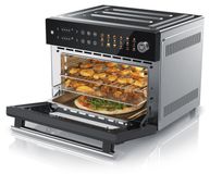 Arendo Minibackofen, 30 Liter, Heißluftfritteuse, Airfryer, 1800W, mit Drehspieß und rotierendem Frittierkorb, 18 Programme, 4 Ebenen, Dörrfunktion, Innenbeleuchtung, Schwarz