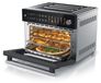 Arendo Minibackofen, 30 Liter, Heißluftfritteuse, Airfryer, 1800W, mit Drehspieß und rotierendem Frittierkorb, 18 Programme, 4 Ebenen, Dörrfunktion, Innenbeleuchtung, Schwarz