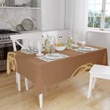 Bonamaison Tafelkleed, Anti-Mold, Sneldrogend, Waterdicht, 100% Polyester Tafellaken, Bruine tinten, 140 x 160 Cm