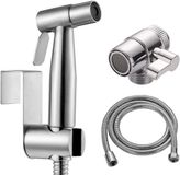 Famanu - Gouden bidet handdouche set, roestvrij staal, handbediende wc-spuit voor hygiëne