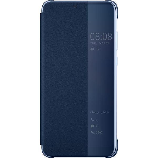 Huawei Smart View Flip Cover blauw, Doorschijnend / P20