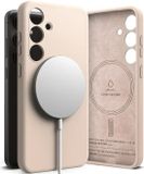 Ringke Silicone Magnetic Hoesje Geschikt voor Samsung Galaxy S24 | Compatibel met MagSafe | Back Cover met Magneet | Zacht Siliconen | Slank Design | Roze