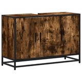VidaXL Wastafelkast 90x33x60 cm bewerkt hout gerookt eikenkleurig