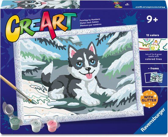 Ravensburger CreArt: Cheeky Husky – Schilderen op Nummer