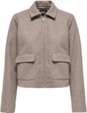 Only Jas Onlvela Zip Short Jacket Otw 15359339 Taupe Gray/melange Femme Taille - XS