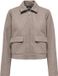 Only Jas Onlvela Zip Short Jacket Otw 15359339 Taupe Gray/melange Femme Taille - XS