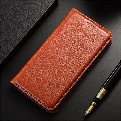 GGOIl Litchi Patroon Lederen Case Voor Samsung Galaxy S6 S7 edge S8 S9 S10 S20 S21 FE Plus Ultra Note 8 9 10 20 Pro Flip Cover, Drak Brown, voor Samsung S6