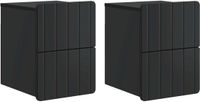 vidaXL Muurbevestigde Nachttafel Zwart Hout 2 stuks