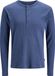 JACK & JONES Kian long sleeve henley tee slim fit - heren T-shirt met - blauw (oceana)