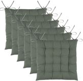 Stof Textile stoelkussens DUO - 6x - groen - 38 x 38 x 3.5 cm