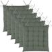 Stof Textile stoelkussens DUO - 6x - groen - 38 x 38 x 3.5 cm