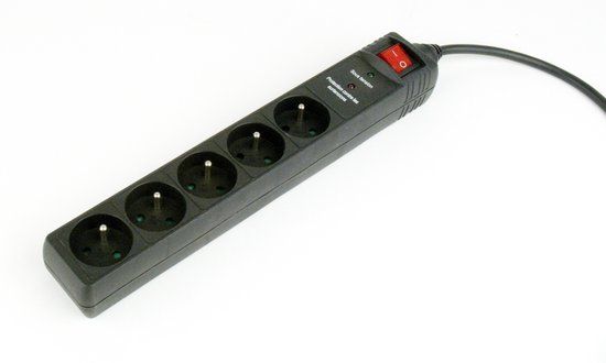 Energenie Stekkerdoos met schakelaar, 5 voudig, FR/BE, 3 meter, zwart