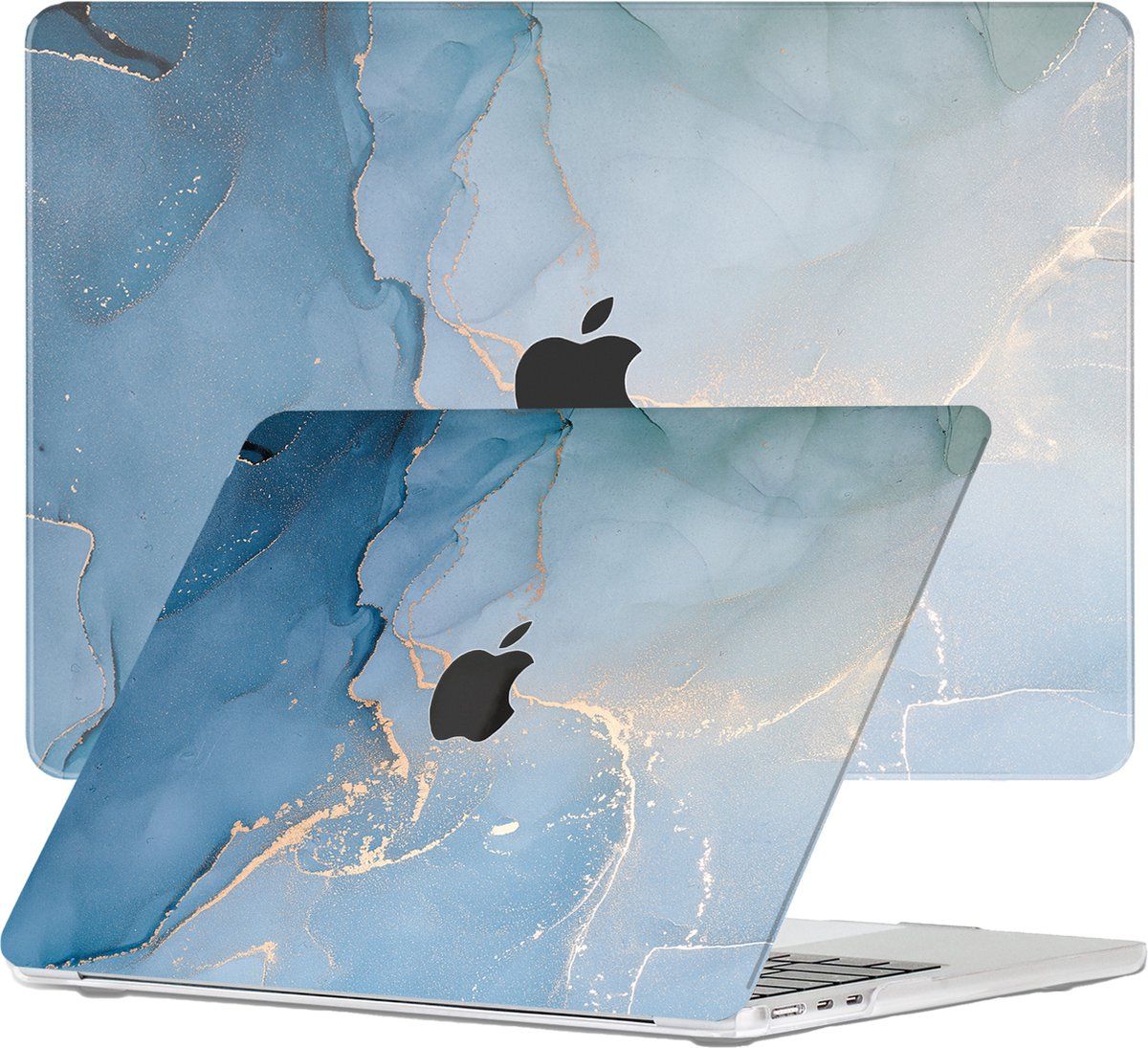 Lunso - Cover hoes - MacBook Air 13 inch M2 (2022) - Aciano Azul - Kunststof