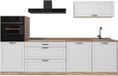 Vicco Complete keukeneenheid R-Line, Wit landelijk/Goudkleurig Eiken, 280 cm goudkleurig eiken werkblad