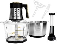 Comfy Nest Elektrische Hakmolen 3-in-1 – Foodprocessor met 2 x 3L Kom – Glas en RVS – 200W – 6 RVS Messen