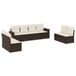 vidaXL 8-delige Loungeset met Kussens, Poly Rattan, Bruin