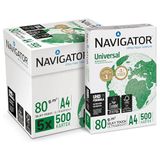 Navigator Universal kopieerpapier 80g/m² A4, wit, karton voor 2500 vellen (5x500 vellen)