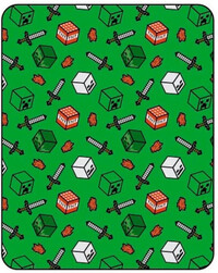Oeko-Tex Minecraft - Green Fleece Blanket