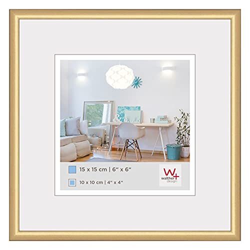 Walther Design KV150G New Lifestyle Kunststoff Bilderrahmen, 15x15 cm, gold