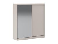 Vente-unique Armoire avec 2 portes coulissantes - Avec miroir - L 200 cm - Beige - OCHIRA