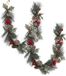 Feeric Christmas Guirlande de sapin - 2x - avec décorations de Noël - rouge - 100 x 7,5 cm