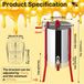 Extracteur de miel - Centrifugeuse tangentielle manuelle - Pour 4 ruches - Inox - Avec couvercle - Cadre réglable en hauteur, 101–111 cm
