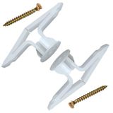 Bulk Hardware BH01139 9-13 mm poly-knevel-holle wandbevestiging voor gipskartonwand (pak à 20), wit, stuks
