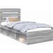 Maison Exclusive - Cadre de lit, finition Sonoma grise, 75 x 190 cm, pin massif
