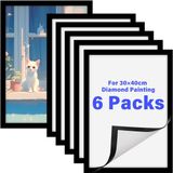 Merkloos Diamant Painting Lijst - Magnetisch - 6 Stuks - Zwart - 30 x 40 cm