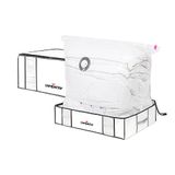 Compactor Set van 2 Ruimtebesparende Vacuüm Opbergdozen, Compatibel met Stofzuiger en Pomp, Maat XXL en L, Life Collectie