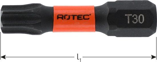 Rotec IMPACT schroefbit, T10x30 (Torx) (2st.)